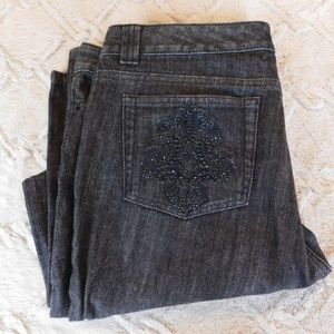 🌟MK jeans embellished, black grey denim12